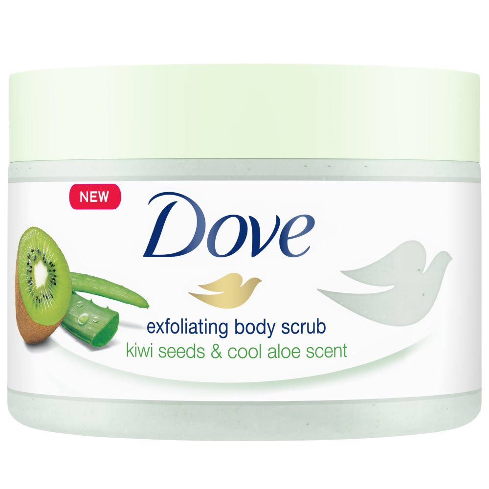 Dove Exfoliating Body Polish Body Scrub - Kiwi and Cool Aloe Scent, 225ml