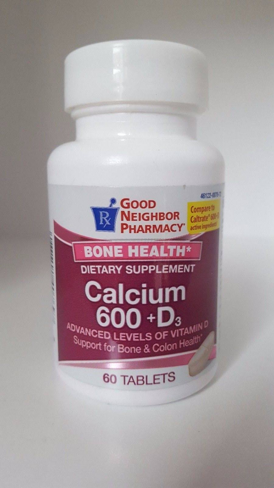 Good Neighbor Pharmacy Bone Health Calcium 600 +D3 60 Tablets