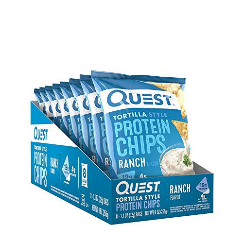 Quest Nutrition Tortilla Style Protein Chips Box Ranch 8 Bags