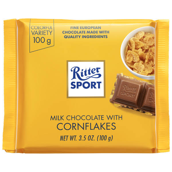 Ritter Sport Milk Chocolate With Cornflakes - 3.5 oz