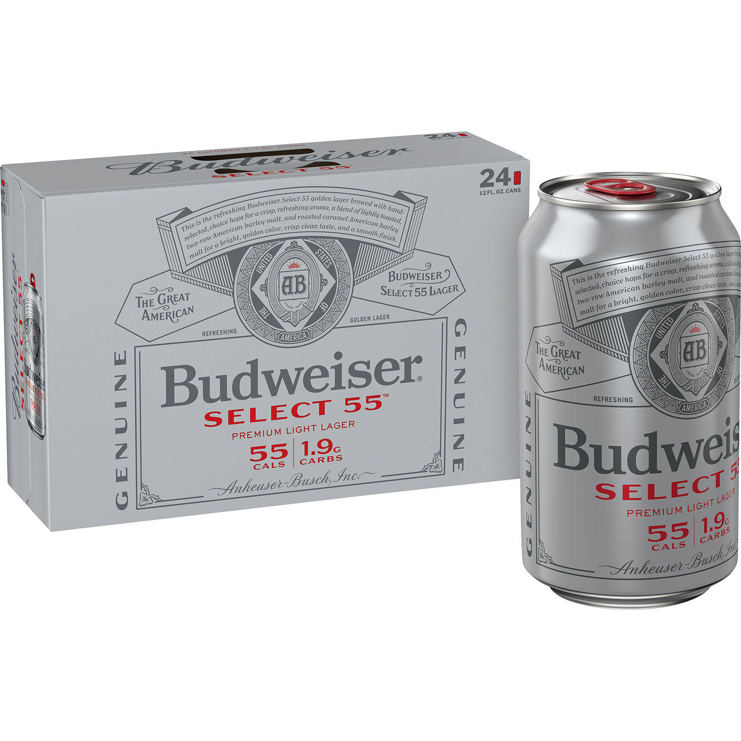 Budweiser Select 55 Beer - 12oz, 24 Pack