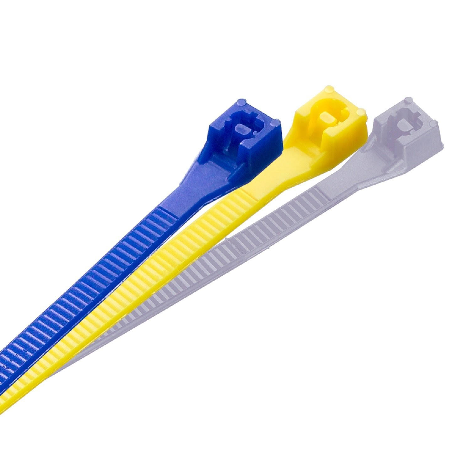 Gardner Bender Data Com Cable Tie - Assortment, 200pk, Gray, Blue and Yellow