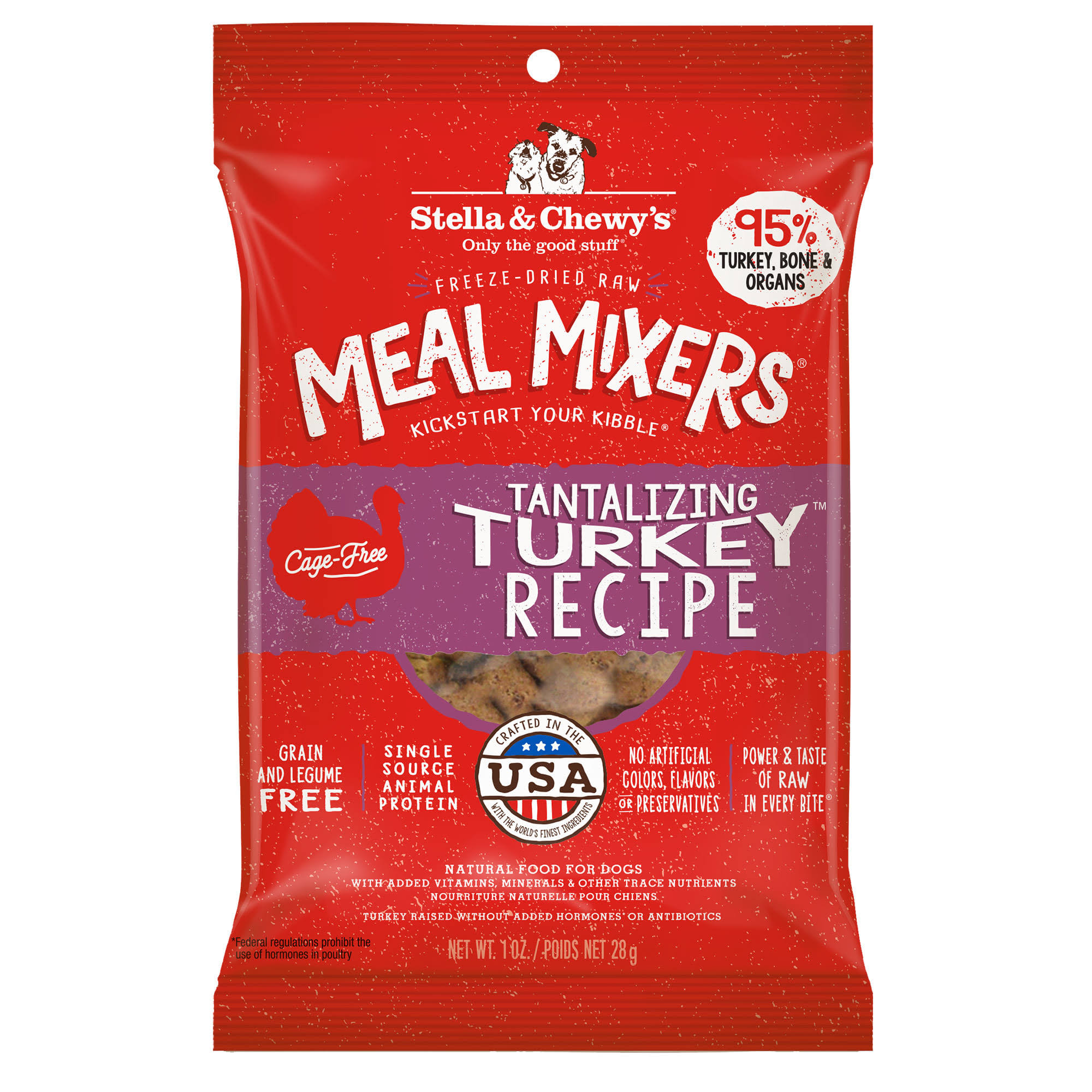 Stella & Chewy's Meal Mixers Freeze Dried Tantalizing Turkey Dog Food - 1 oz