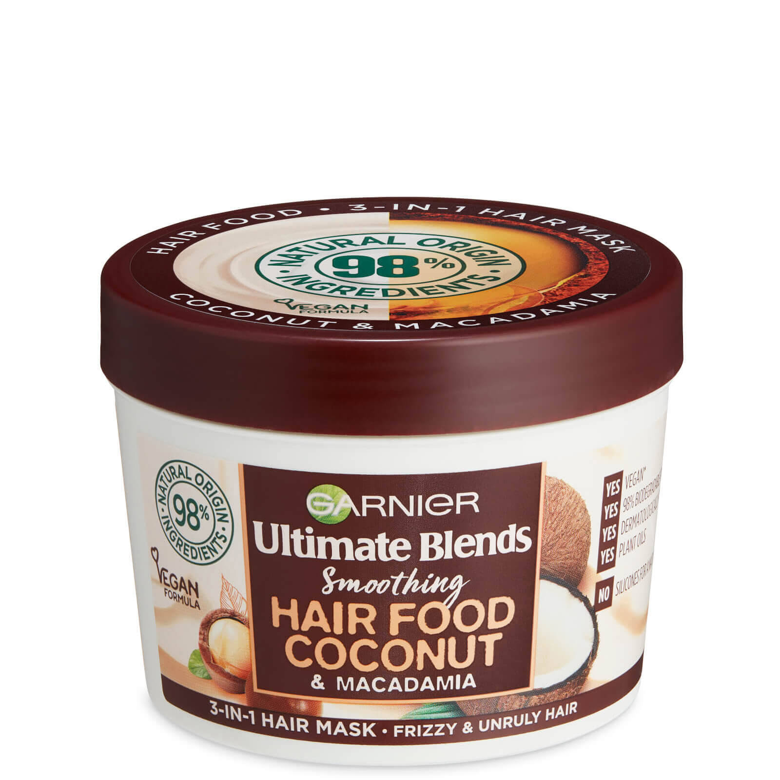 Garnier Ultimate Blends Hair Food Coconut Oil 3 In 1 Frizzy Hair Mask Treatment - 390ml