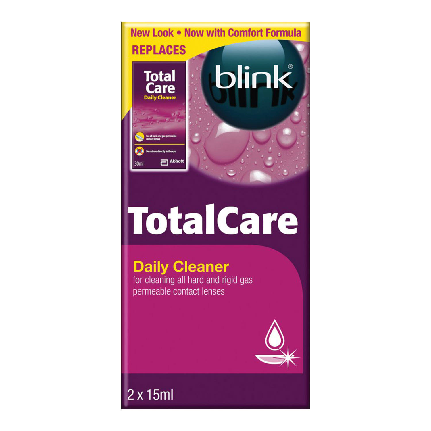 Total Care Daily Contact Lens Cleaner Solution - 15ml, 2pk