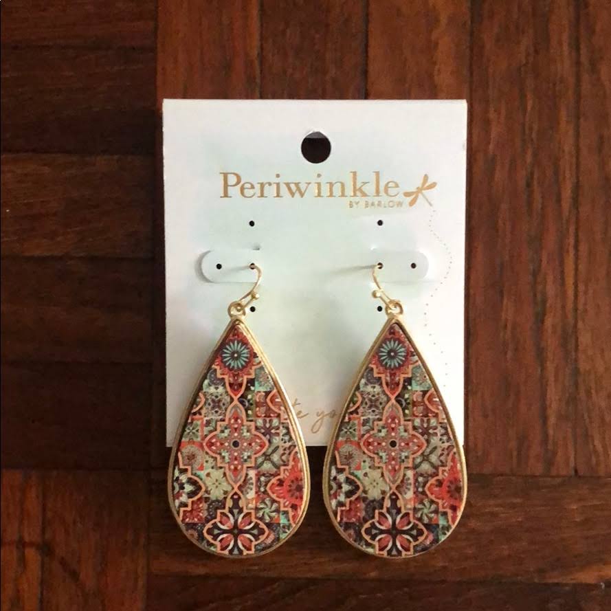 Periwinkle by Barlow Jewelry | Periwinkle by Barlow Multi-Color Painted Earrings | Color: Blue/Red | Size: Os | Jkross's Closet