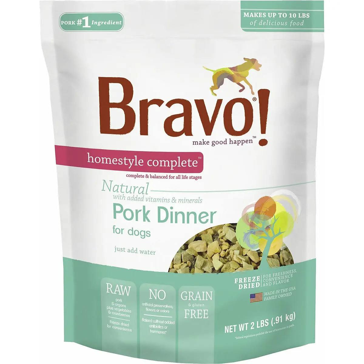 Bravo Homestyle Complete Freeze Dried Dog Food - Pork, 6lb