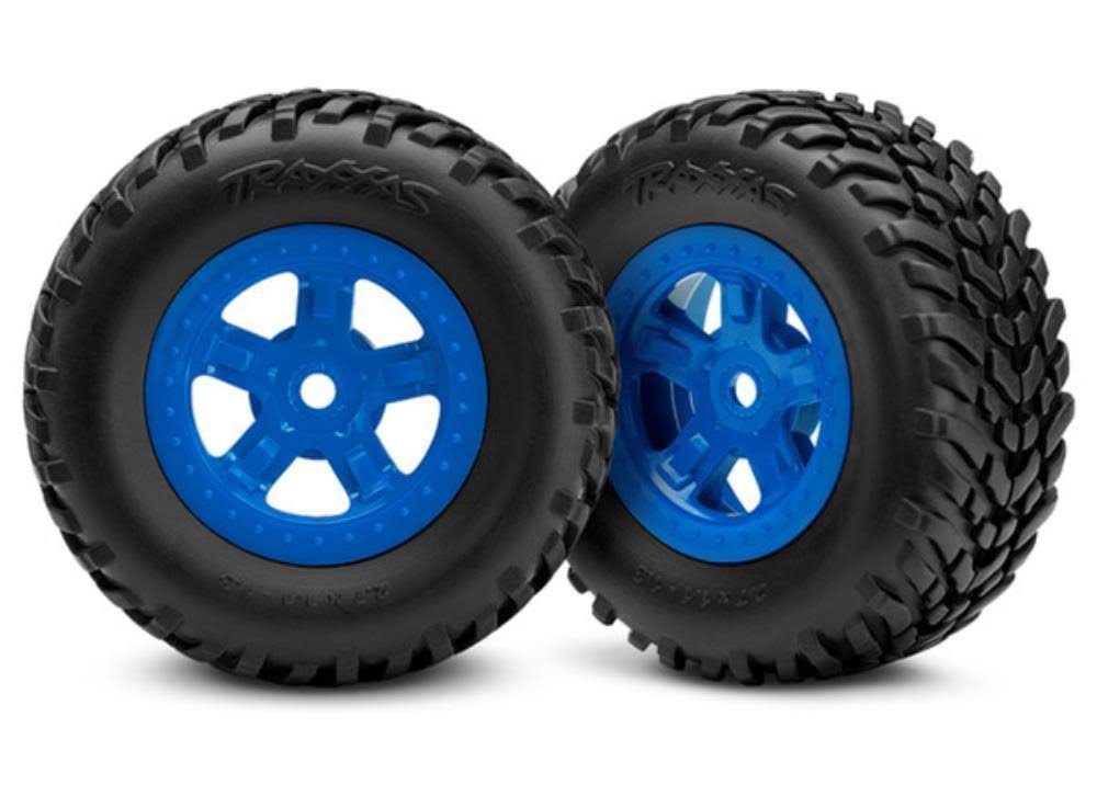 Traxxas Tra7674 Assembled Glued Wheels - Blue