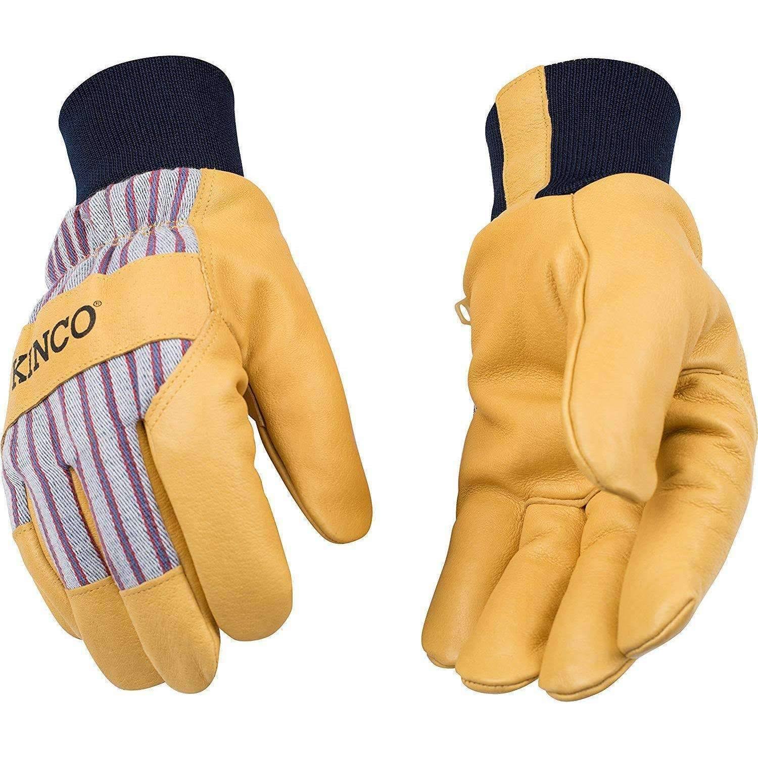 Kinco 1927KW-L Men's Lined Grain Pigskin Gloves - Golden, L