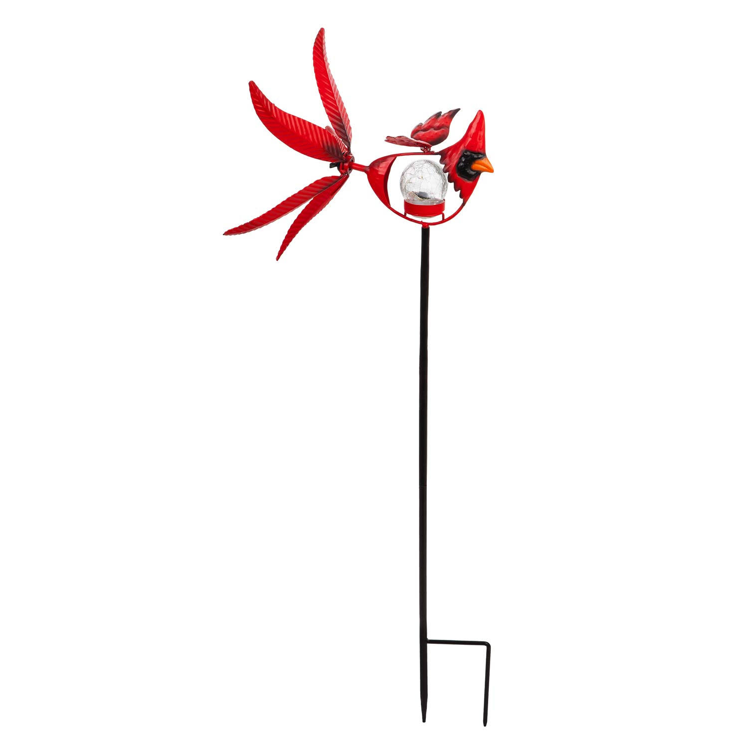 Evergreen 38 in. Solar Cardinal Staked Wind Spinner