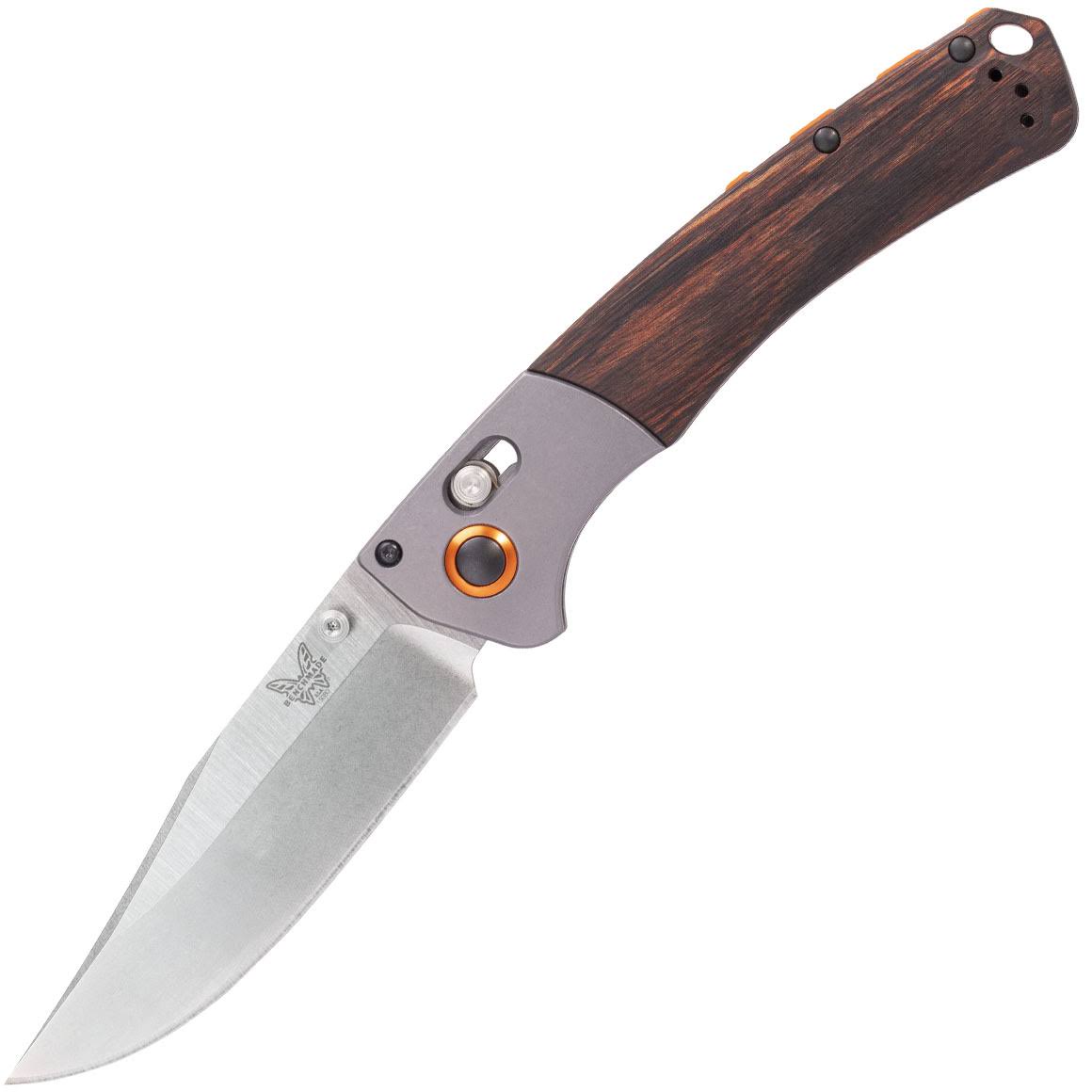 Benchmade Crooked River 15080 Knife - Drop-Point, Stabilized Wood Handle