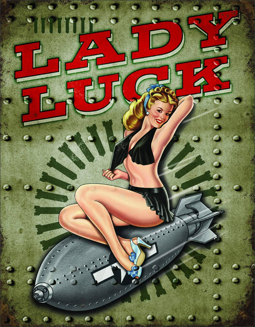 Desperate Enterprises Legends Lady Luck Tin Sign - 40cm x 31cm