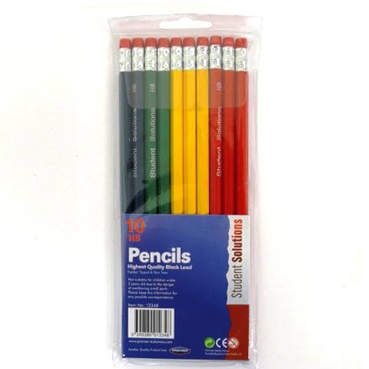 HB Pencils with Erasers - 10 Pack
