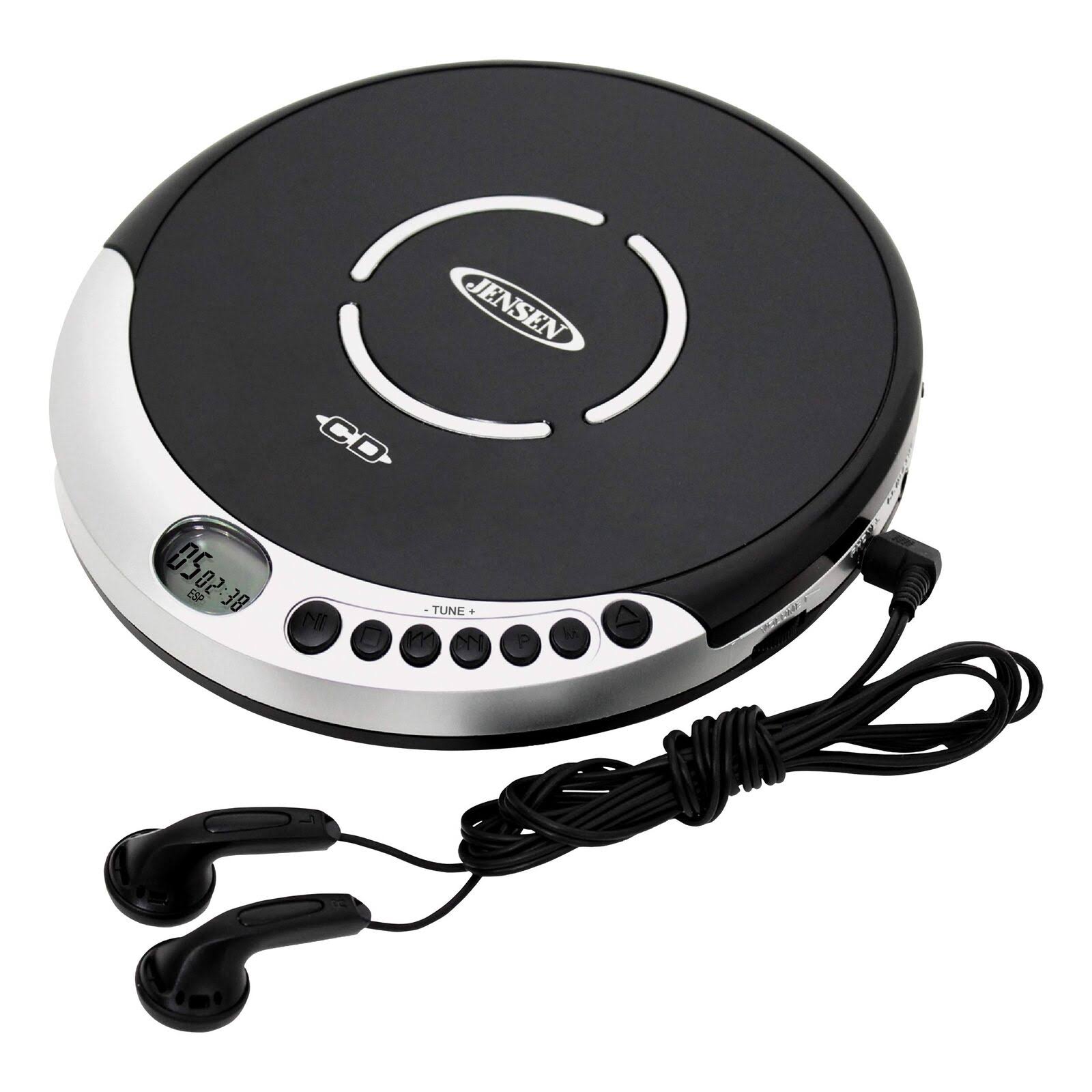Jensen CD-60R Personal CD Player - 60 Second Anti-Skip - FM Radio (Silver/ Black)