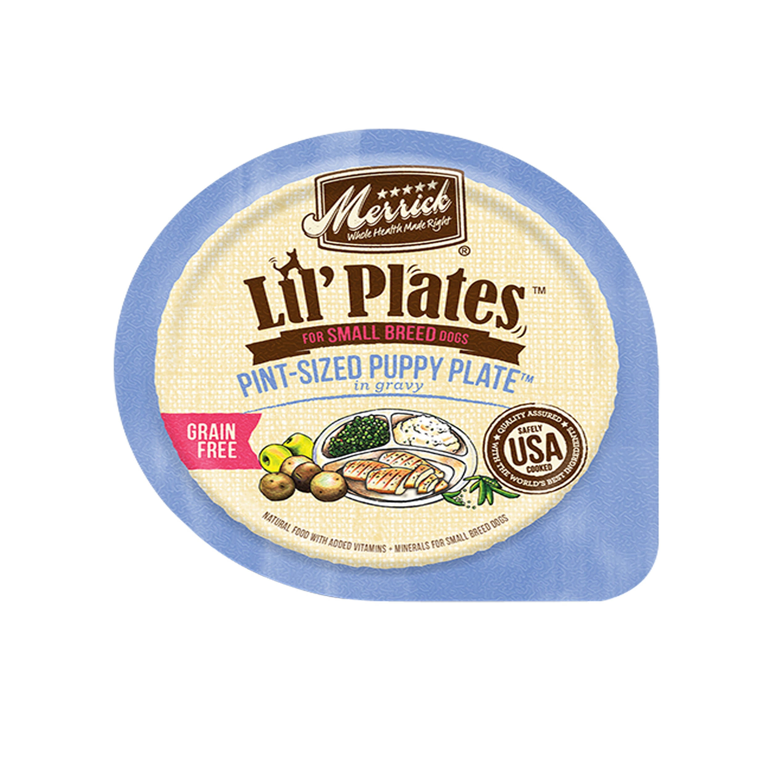 Merrick Lil' Plates Small Breed Pint-sized Puppy Plate in Gravy Grain-Free Wet Dog Food