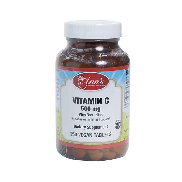 Wegmans Vitamin C, Natural, Plus Rose Hips, 500 mg, Tablets - 250 tablets