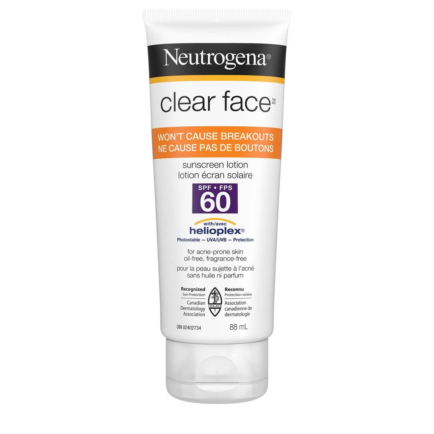 Neutrogena Clear Face Sunscreen Lotion - SPF 60, 88ml