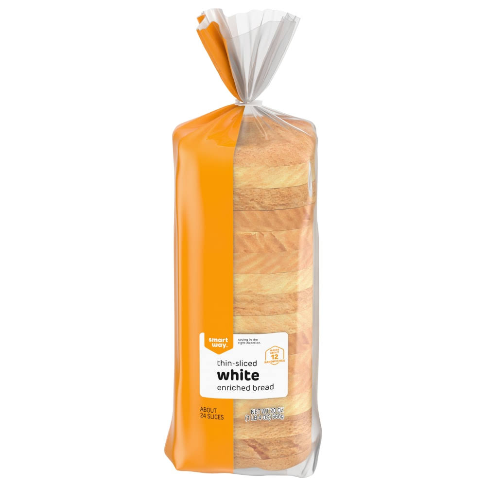 Smart Way Enriched White Thin Sliced Bread 20 oz