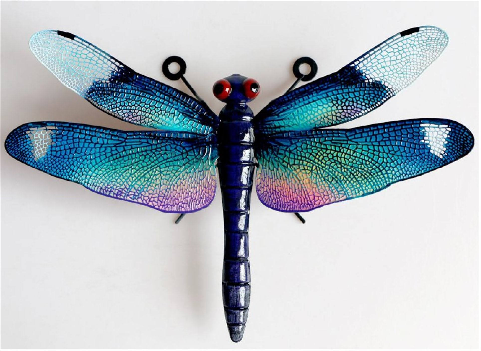 Metal Dragonfly Hanging Decor Multi-coloured