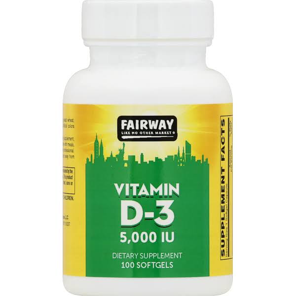 Fairway Vitamin D-3, 5,000 IU, Softgels - 100 ea