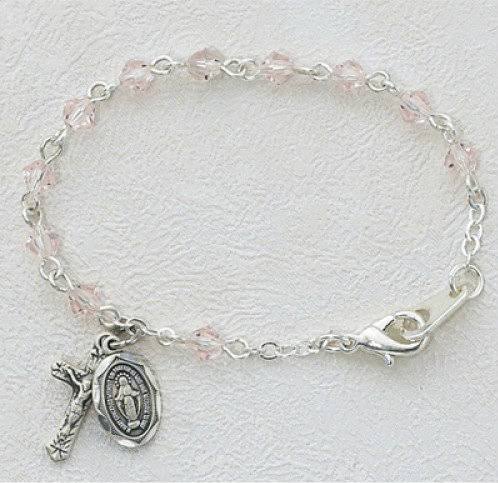 Sterling Silver Rose Baby Bracelet (BR121)