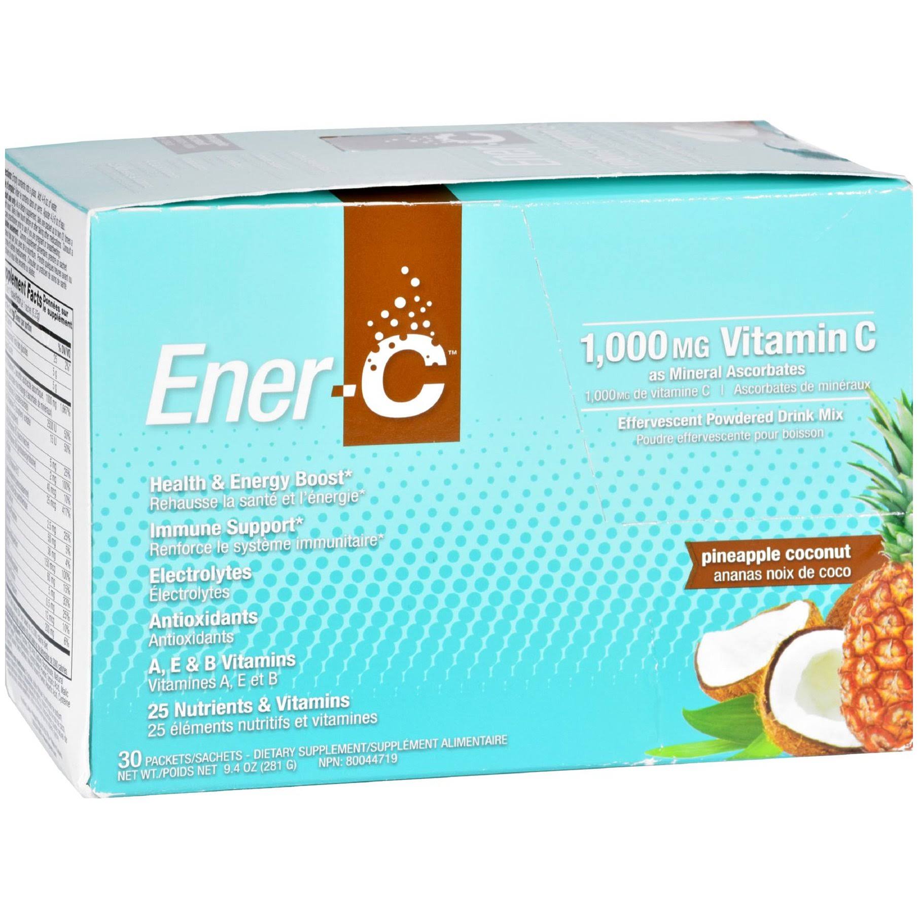 Ener-C Vitamin C Effervescent Drink Mix - Pineapple Coconut, 1000mg