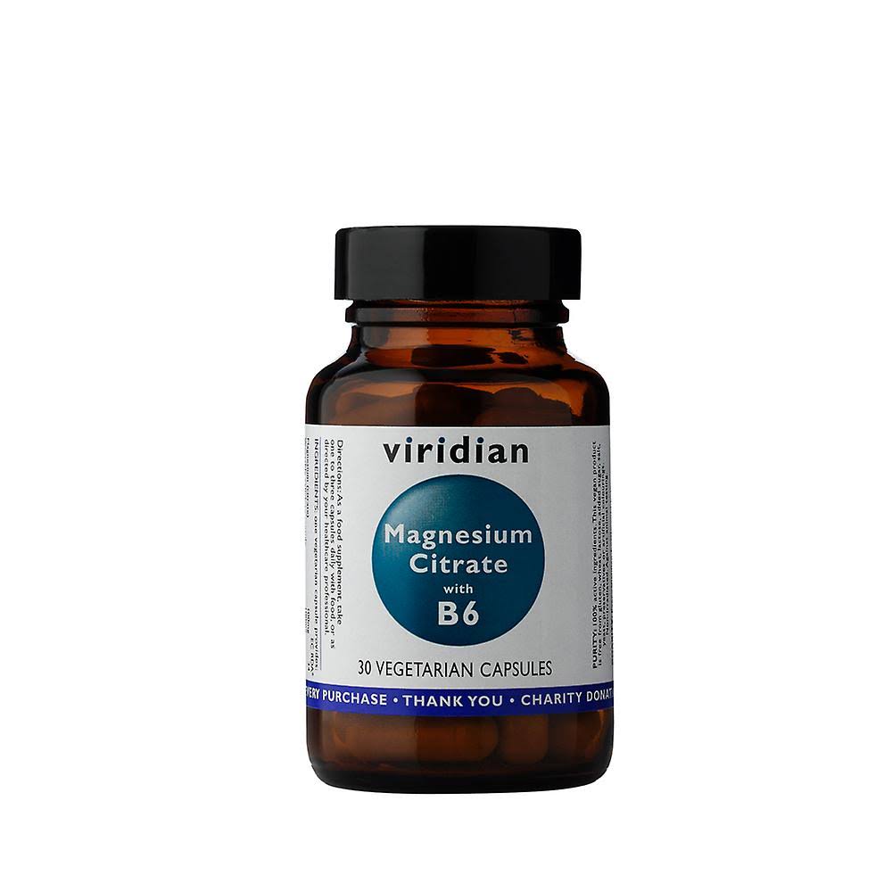 Viridian Magnesium Citrate with Vitamin B6 Supplement - 30 Vegicaps