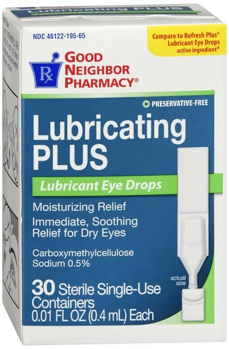 GNP Lubricating Plus Lubricant Eye Drops Moisturizing Relief 30 Ct