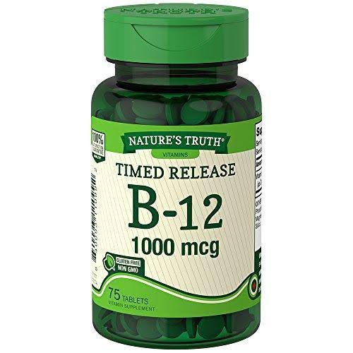 Nature's Truth Vitamin B-12 1000mcg Time Release Tablets, 75 Count