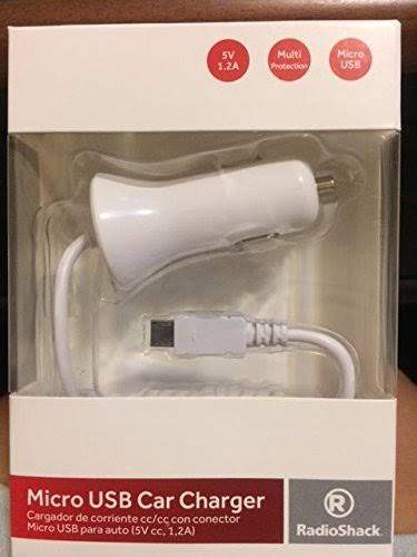 Micro USB Car Charger - White