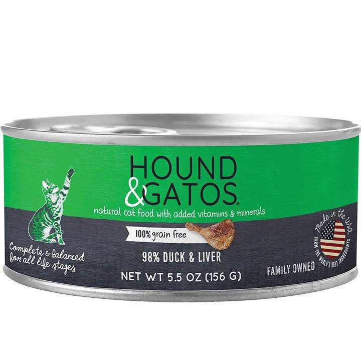 Hound & Gatos Duck Canned Cat Food, 24/5.5 oz