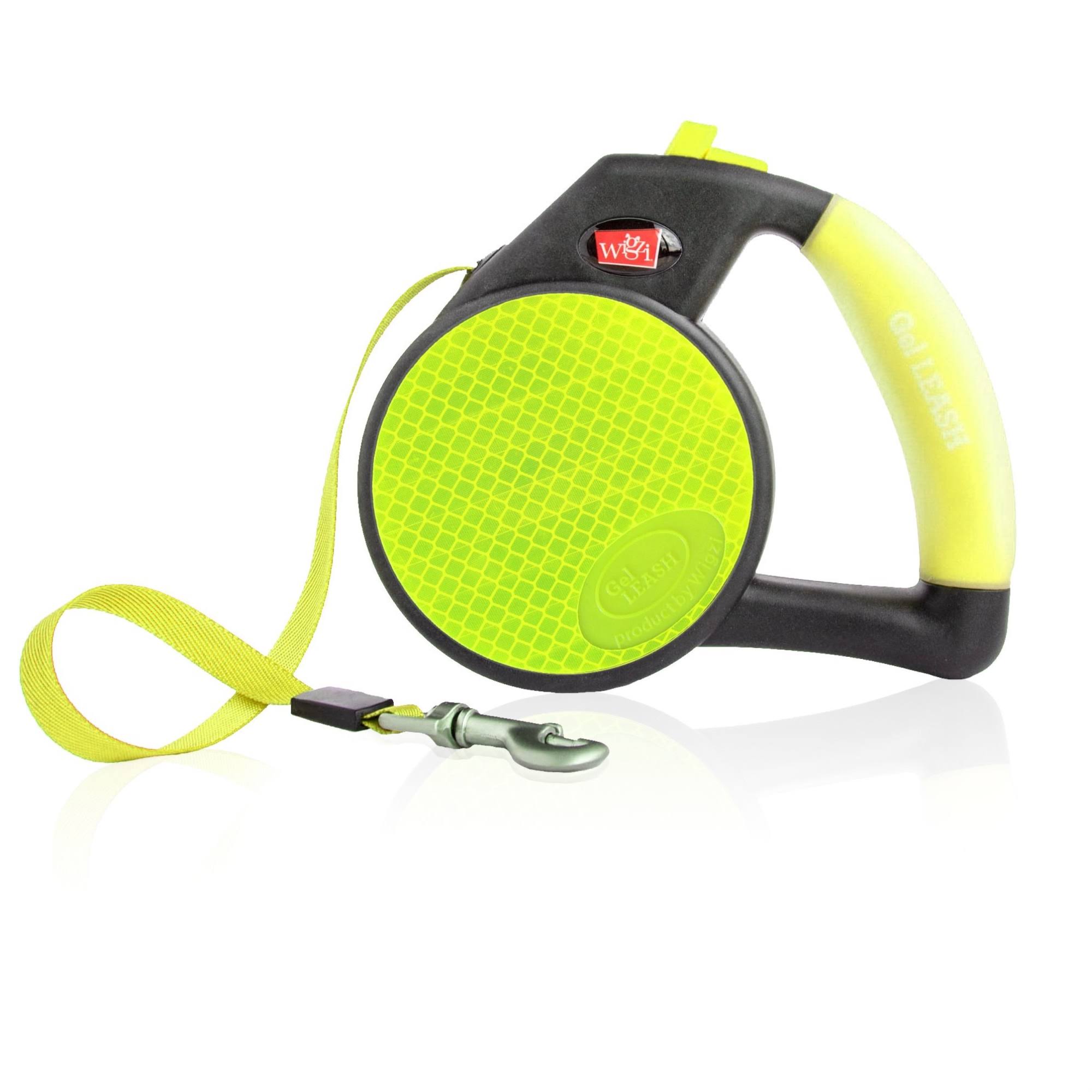 Wigzi Gel Retractable Reflective Yellow Leash for Large Dogs