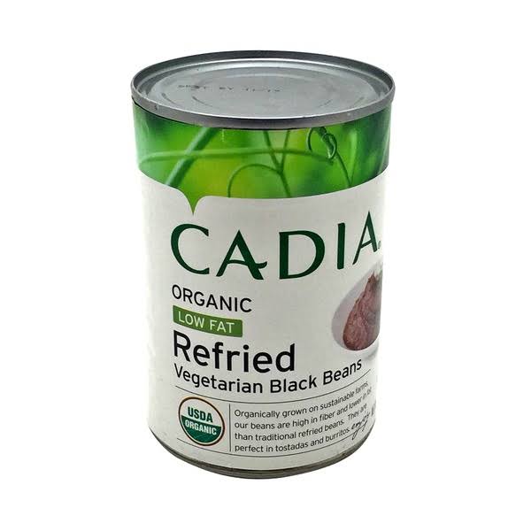 Cadia Organic Low Fat Refried Vegetarian Black Beans - 16 oz