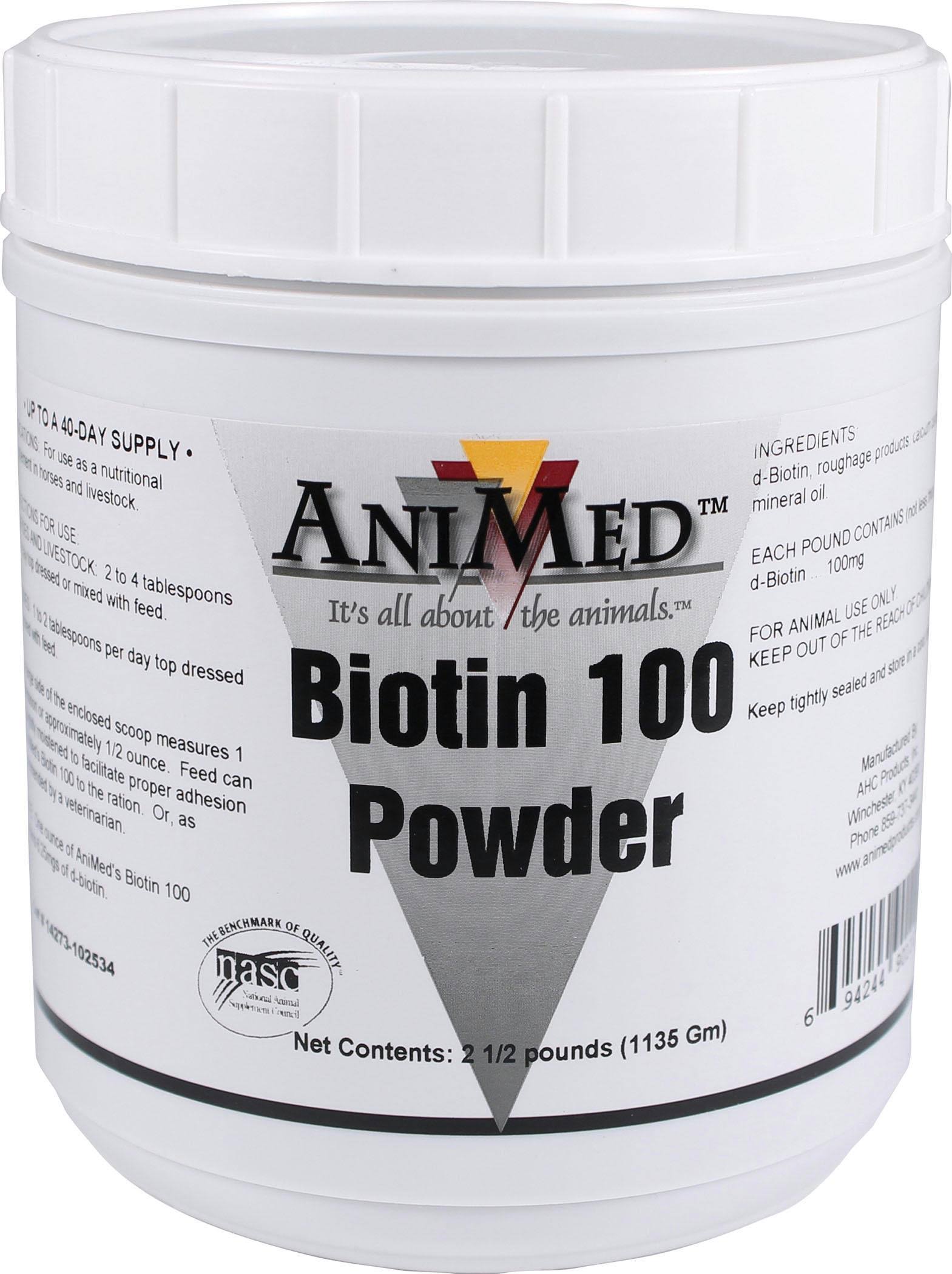 AniMed Biotin 100 Powder Equine Supplement - 2.5lbs