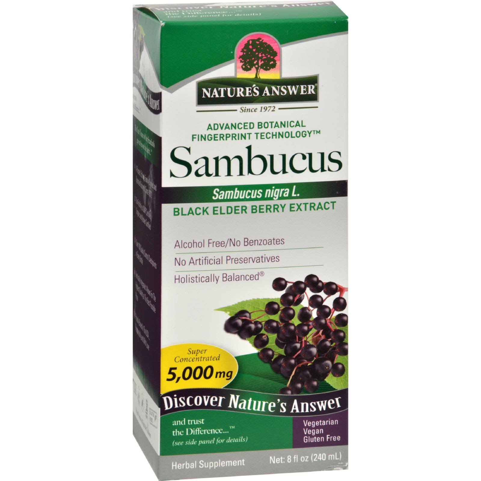 Nature's Answer Sambucus Nigra Black Elder Berry Extract - 8oz