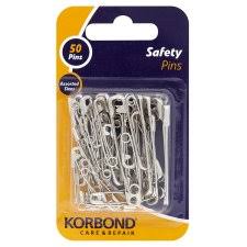 Korbond Assorted Safety Pins - 50pcs
