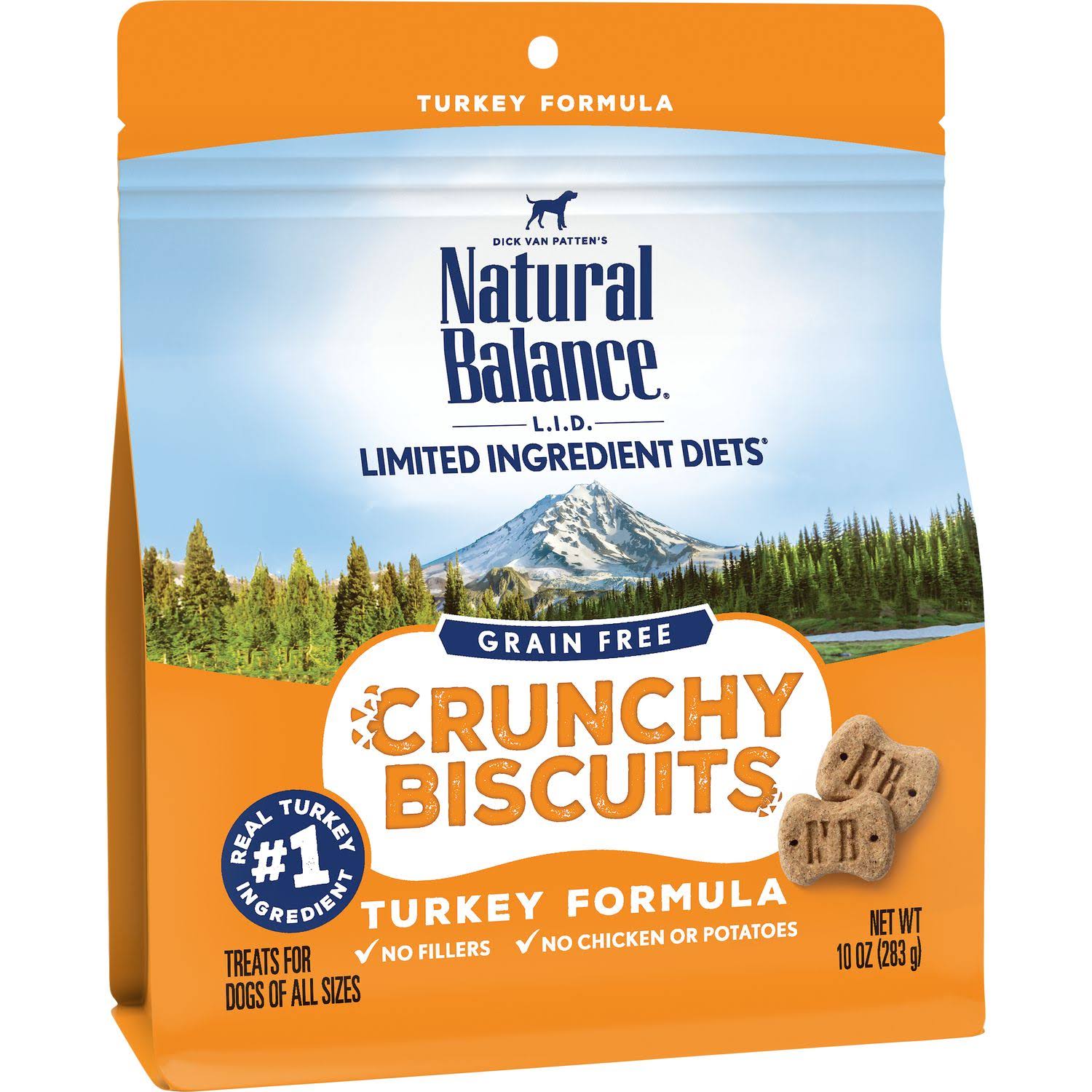 Natural Balance Treat for Dogs, Grain Free, Crunchy Biscuits, Turkey Formula - 10 oz