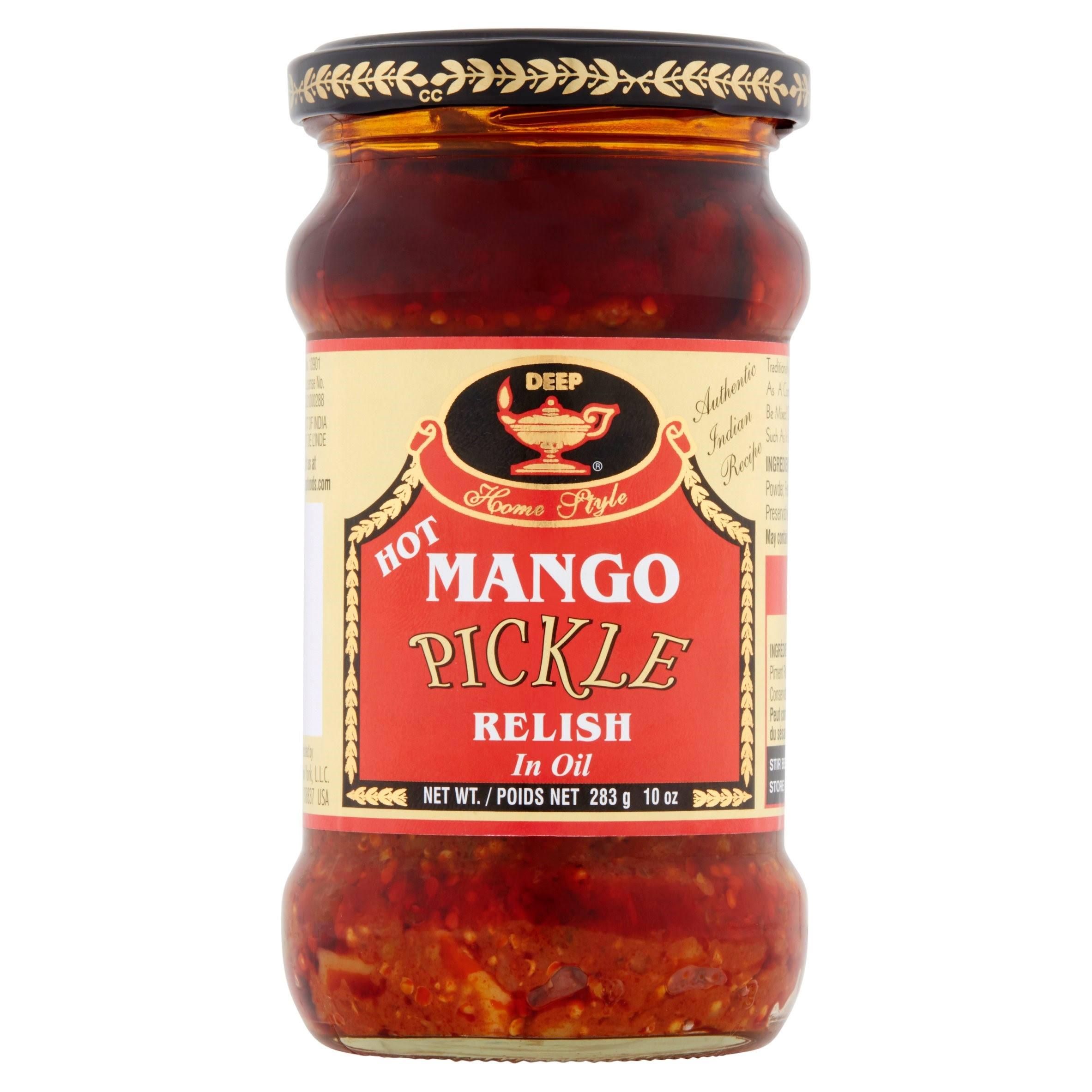 Deep Home Style Hot Mango Pickle Relish - in Oil, 10oz