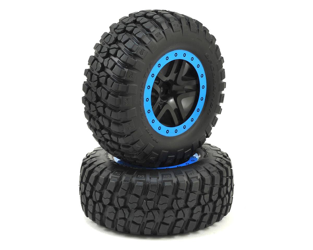 Traxxas Km2 Tire and Split Spoke Wheel - Blue and Black, 2pk