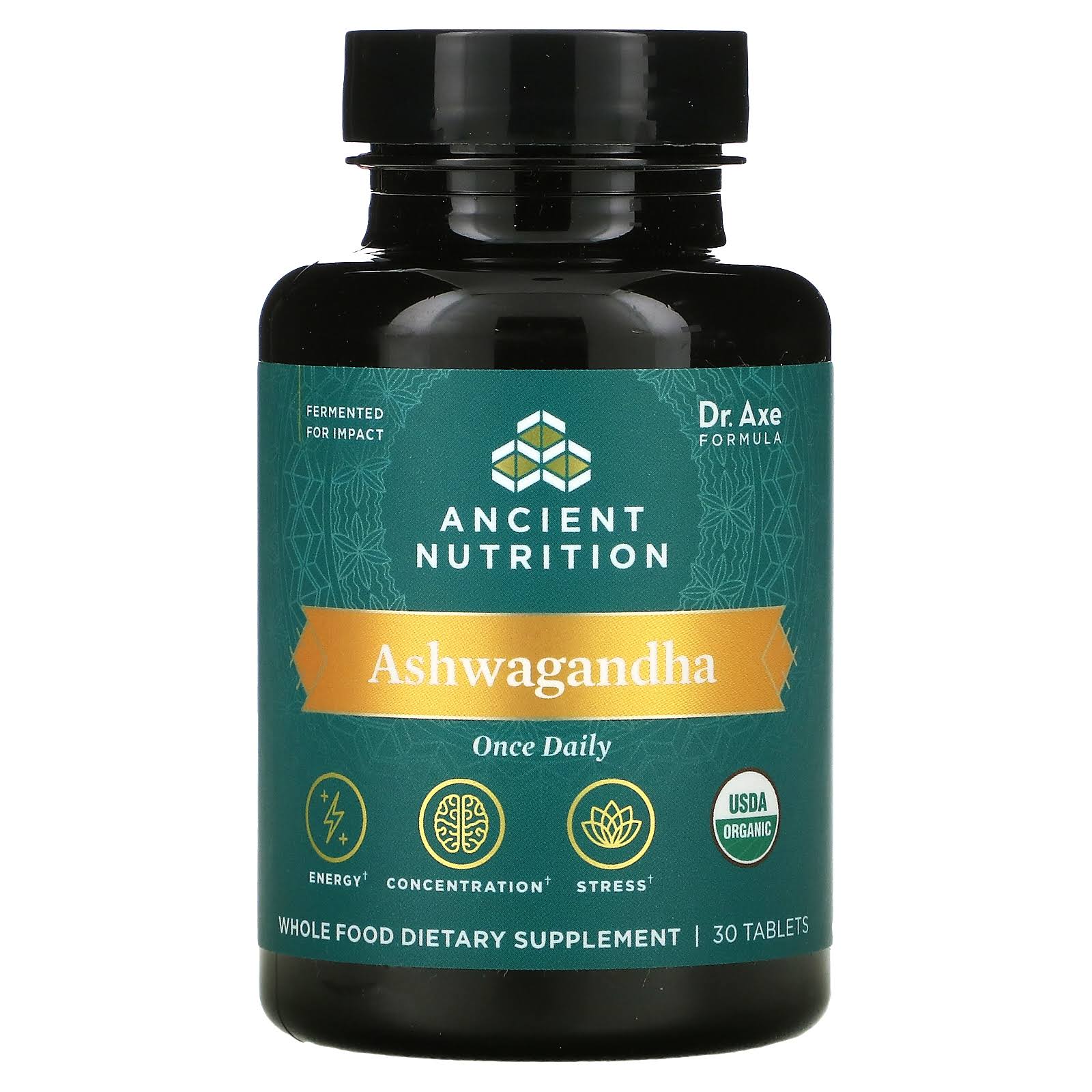 Ancient Nutrition Organic Ashwagandha - 30 Tablets