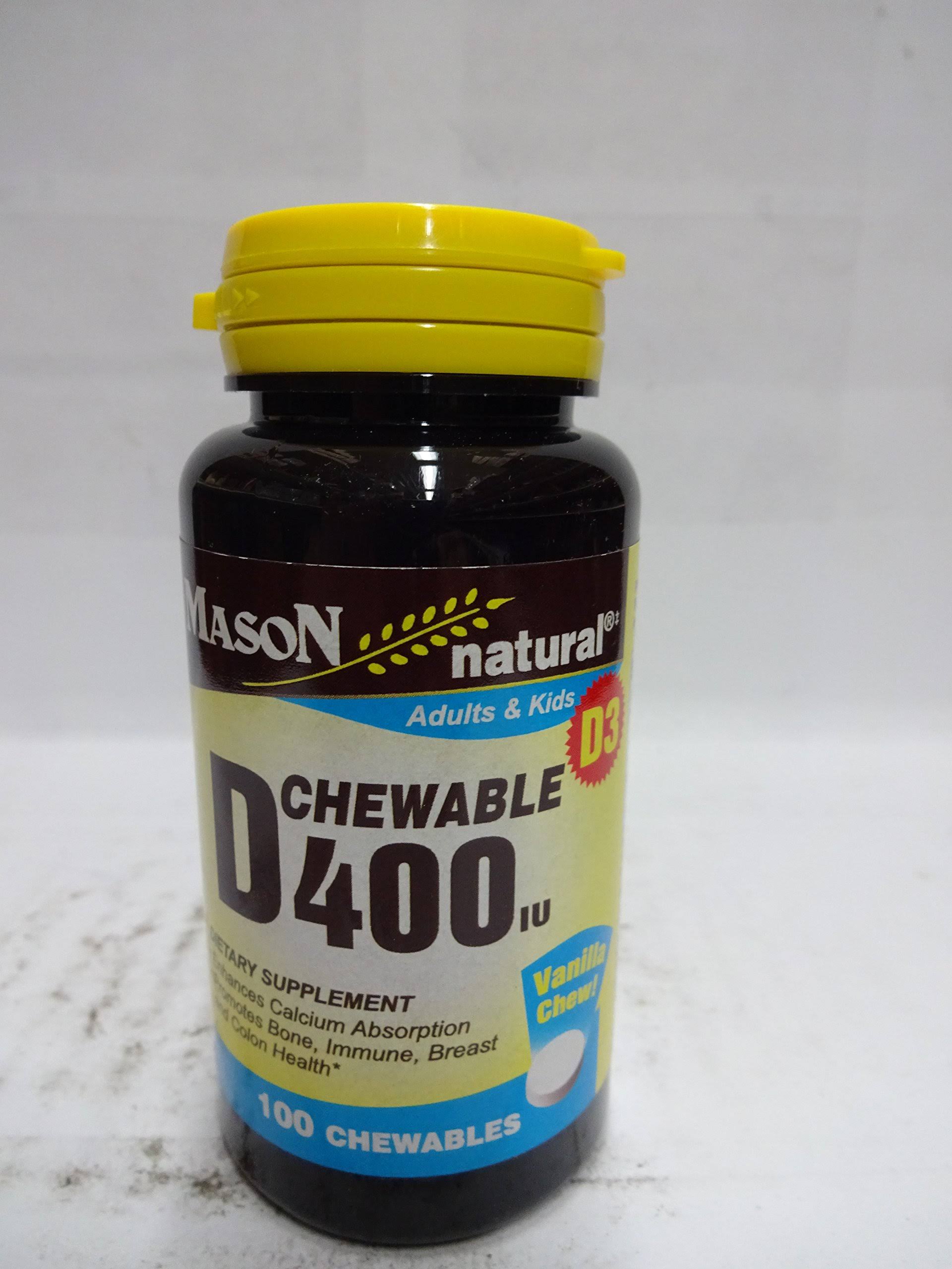 Mason Natural Vitamin D 400 IU Chewable Tablets - Vanilla Flavor