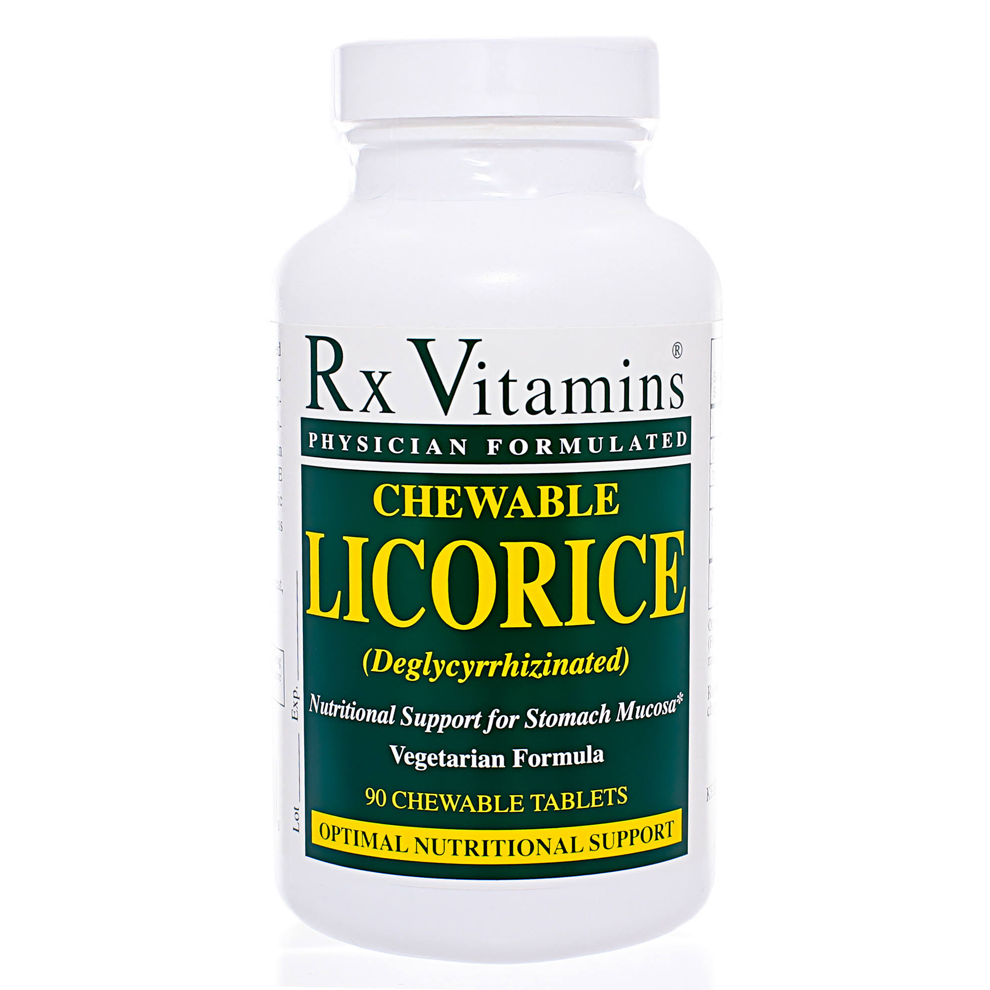 Rx Vitamins DGL Chewable Licorice 90 Chewable Tablets