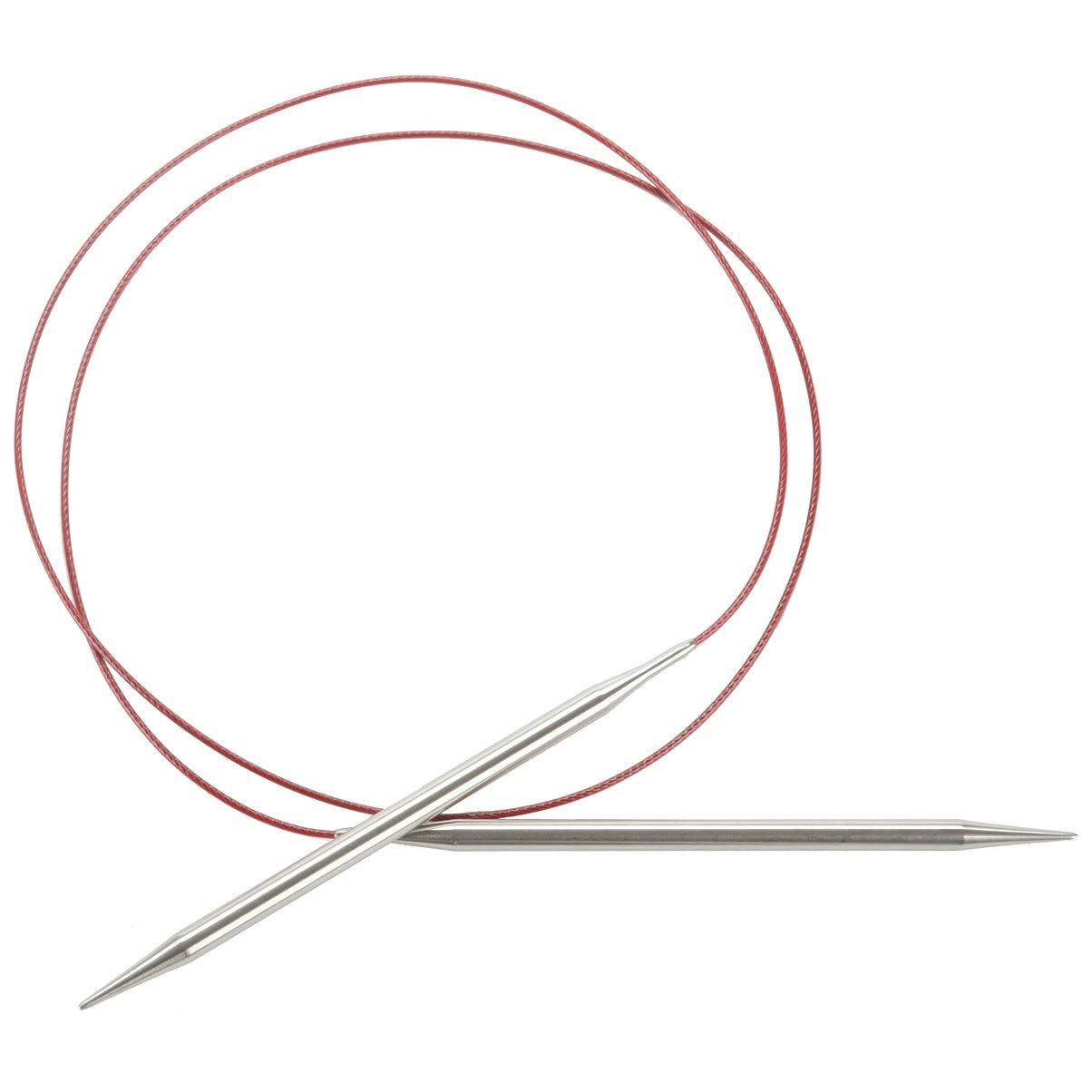 Chiaogoo Stainless Steel Circular Knitting Needles - 40", 1 US, Red Lace