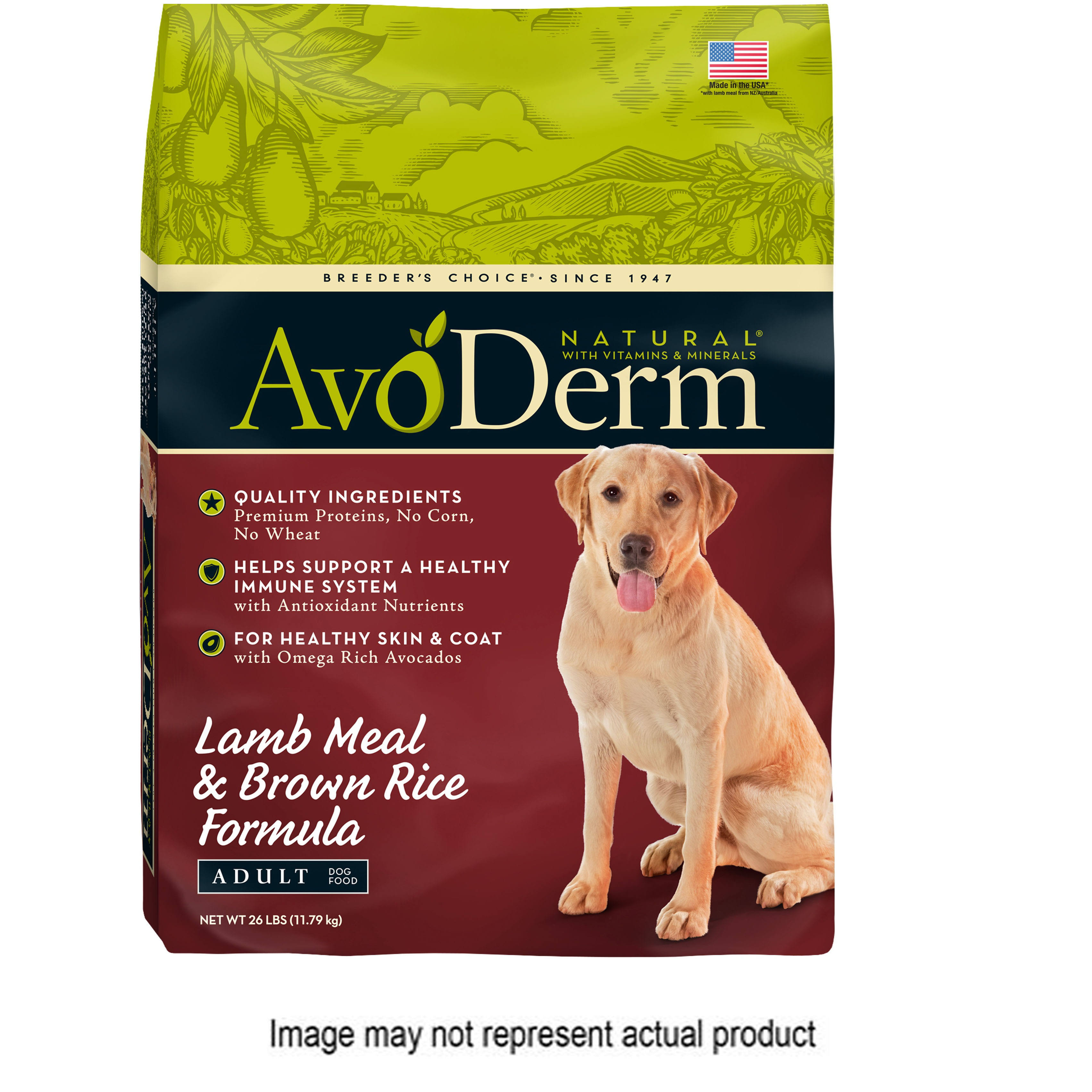 Avo Derm Dry Dog Food - Lamb Meal and Brown Rice, 26lbs