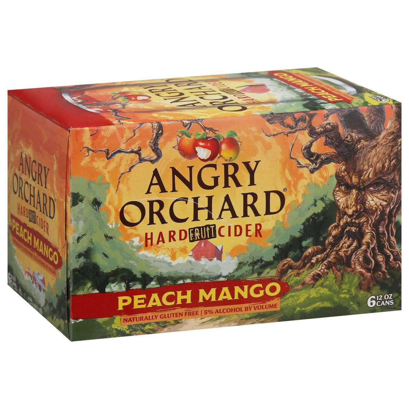 Angry Orchard Hard Fruit Cider, Peach Mango - 6 pack, 12 fl oz cans