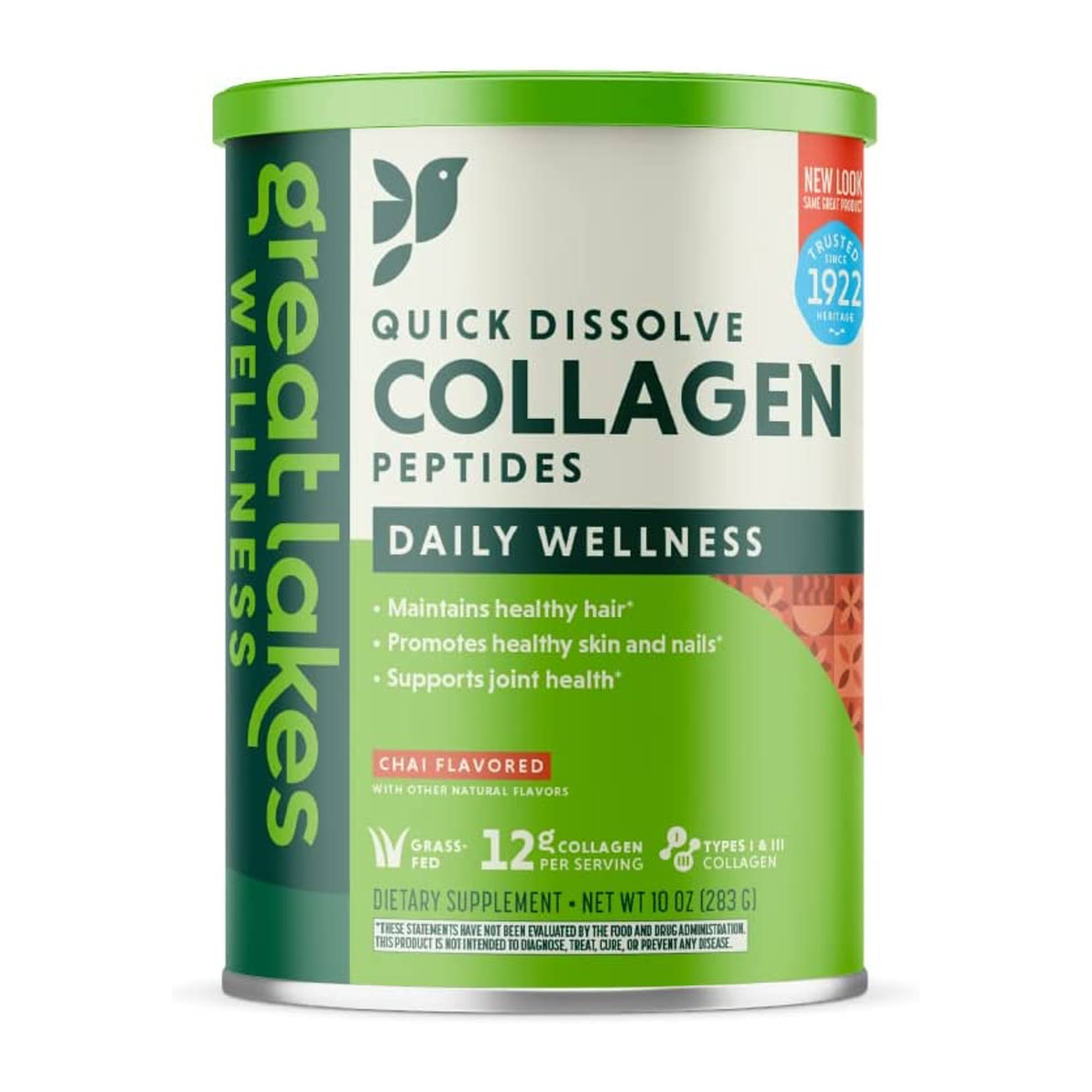 Great Lakes Wellness Collagen Peptides Chai, 10 oz