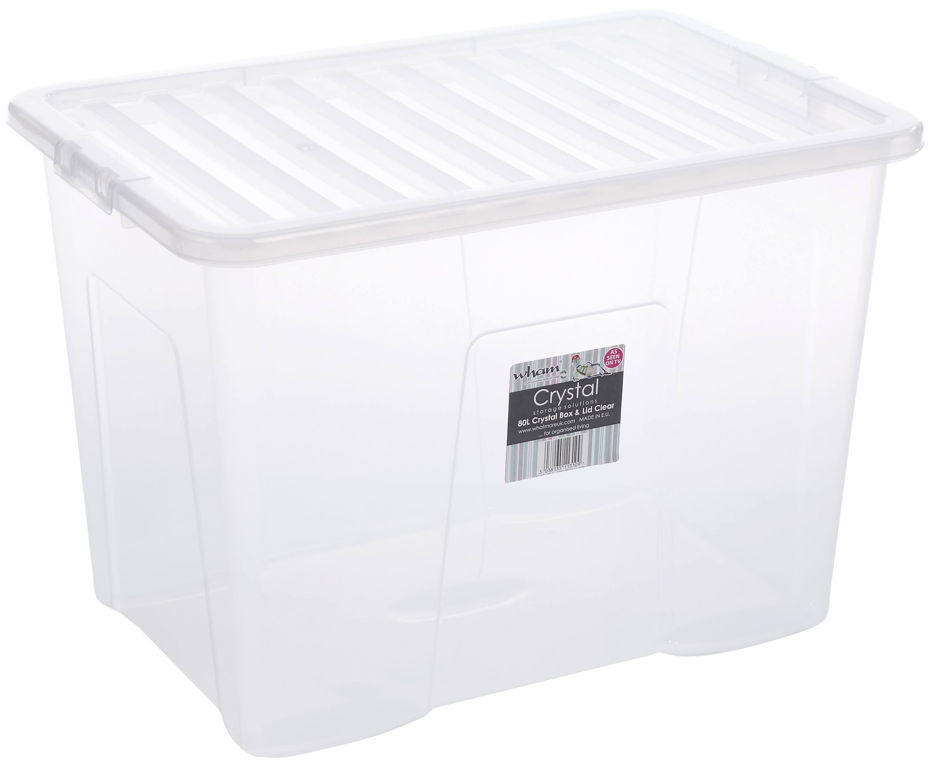 Crystal Storage Box & Lid, Clear - 80L - Wham