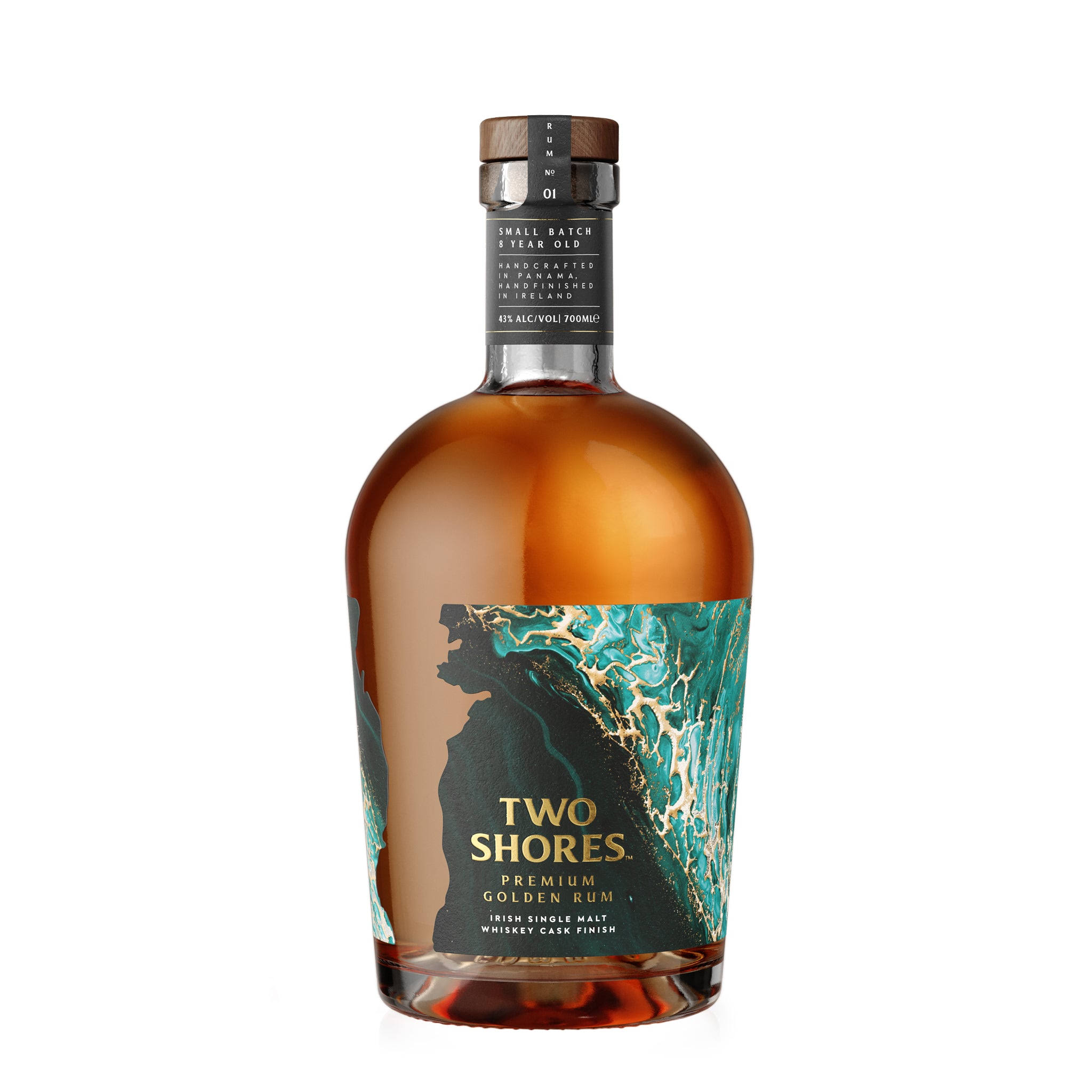 Autentico Nativo Two Shores Rum - Irish Single Malt Whiskey Cask Finish Dark | ABV 43% 70cl