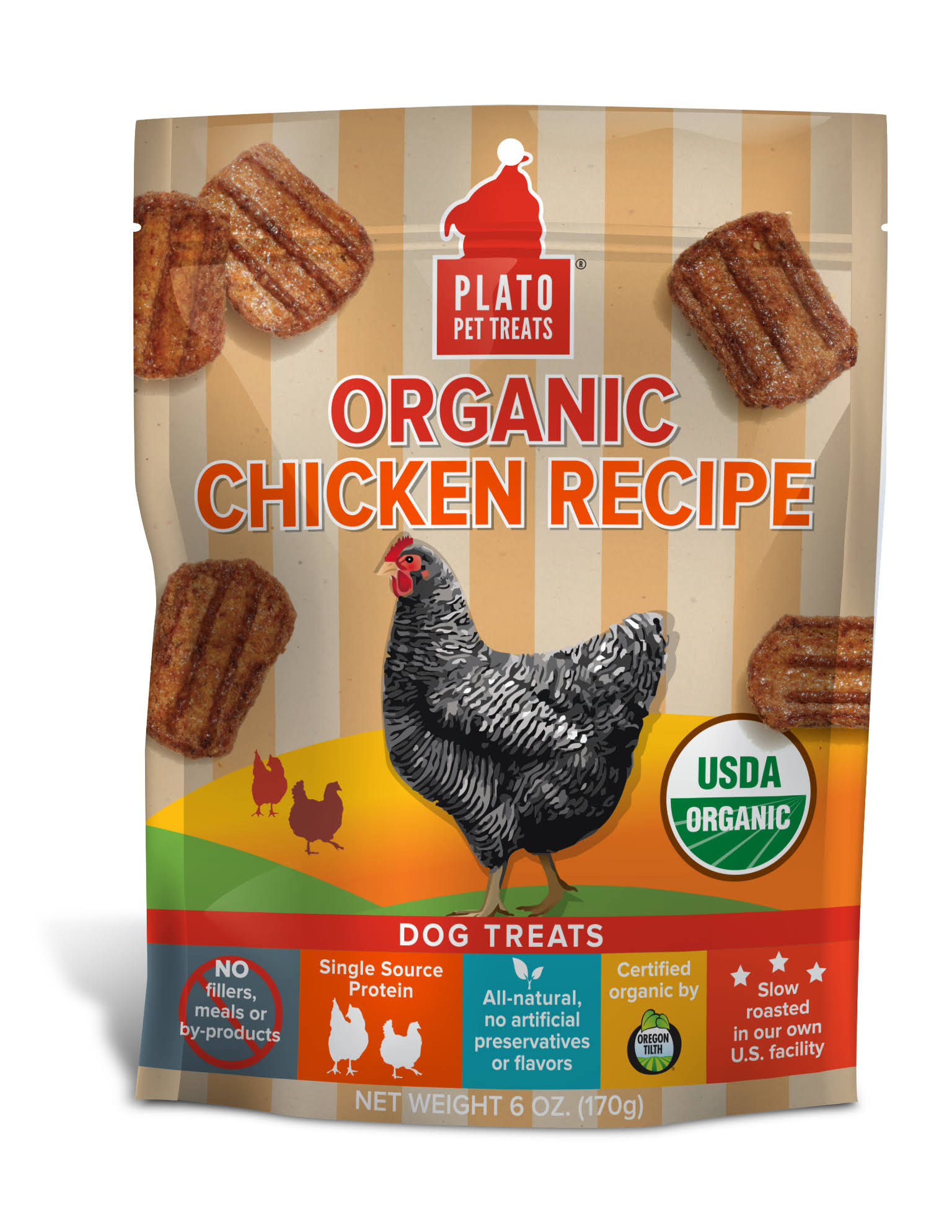 Plato Dog Treats Organic Chicken Strips 6. Oz
