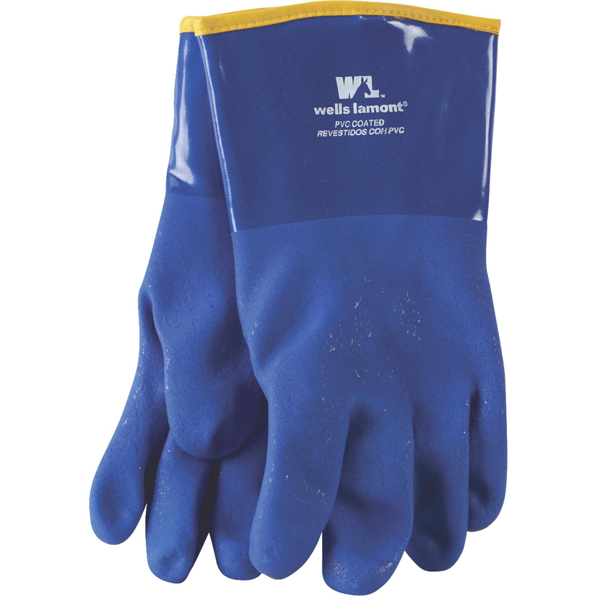 Wells Lamont Heavy Duty PVC Coated Work Gloves - Blue